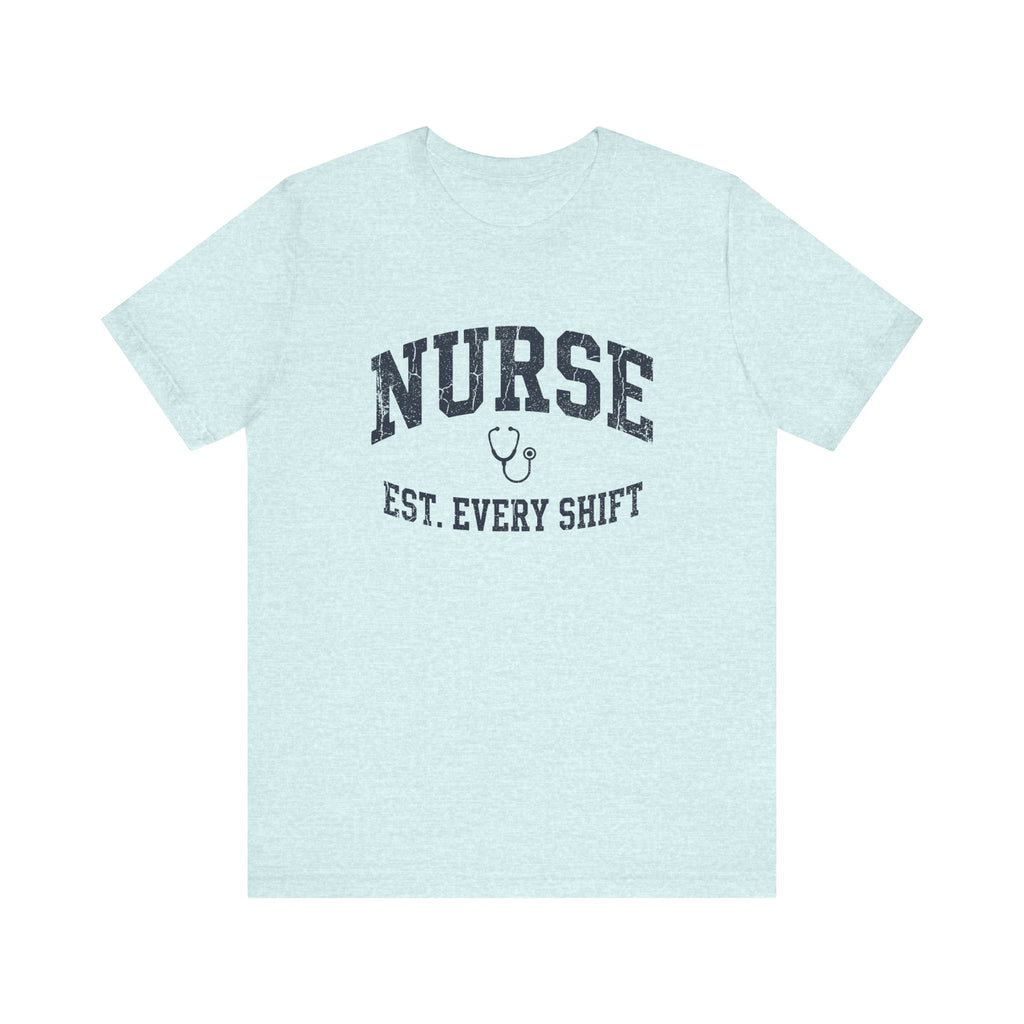 Nurse Est. Every Shift | Vintage Varsity Nurse T-Shirt