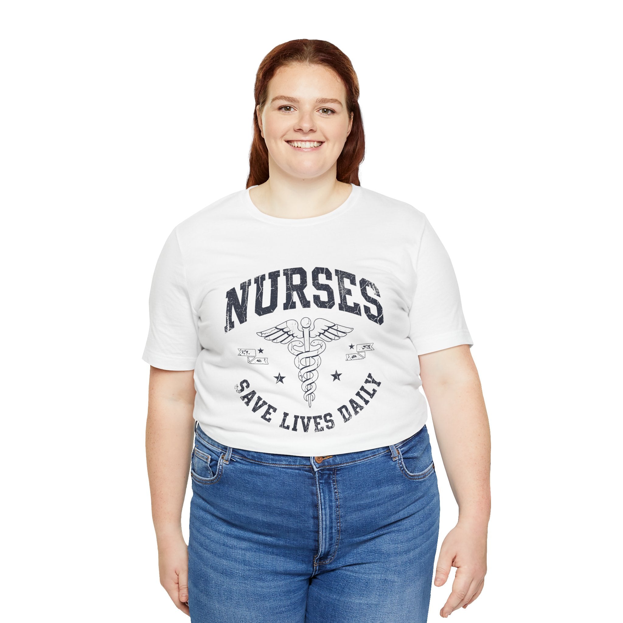NURSES Save Lives Daily | Vintage Varsity Nurse T-Shirt