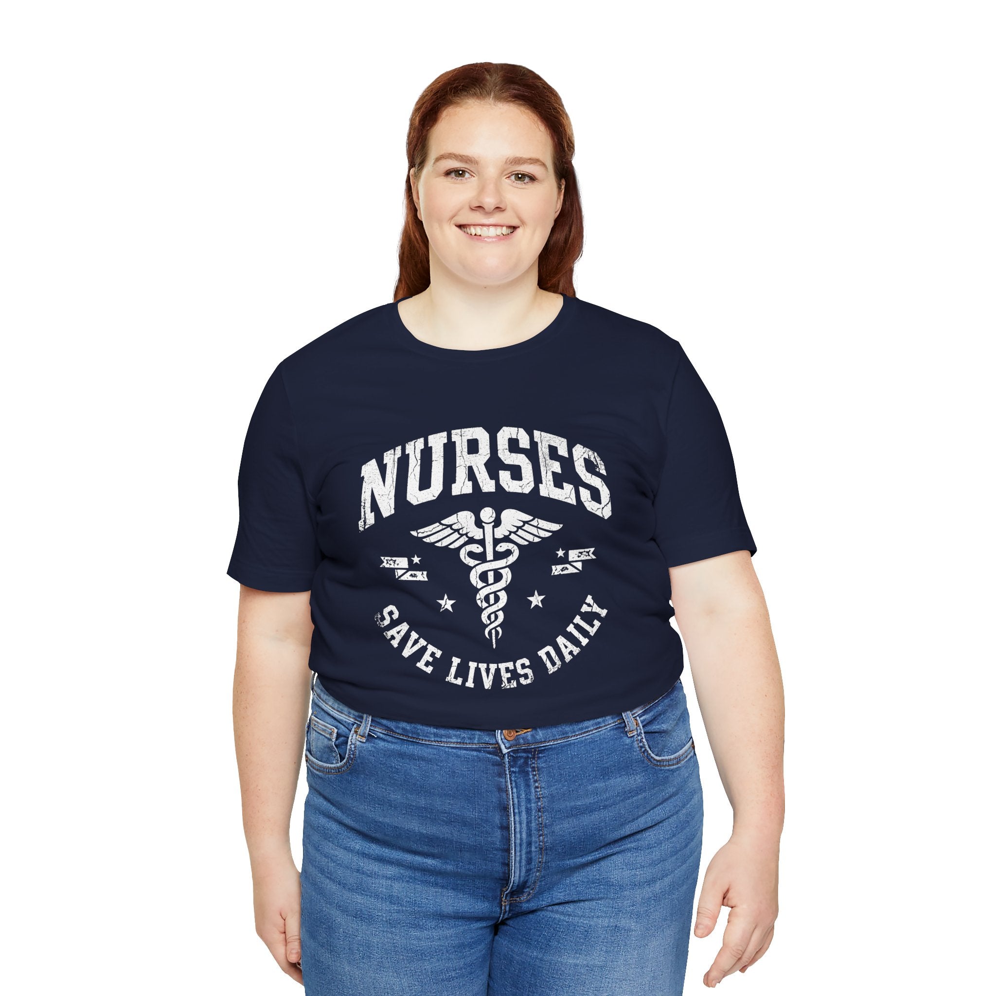 NURSES Save Lives Daily | Vintage Varsity Nurse T-Shirt