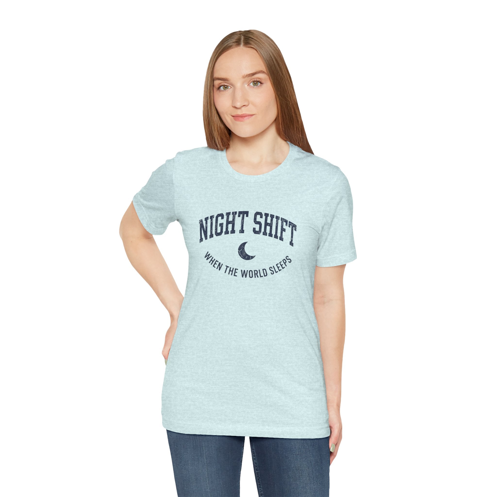 Night Shift When the World Sleeps | Varsity Nurse T-Shirt
