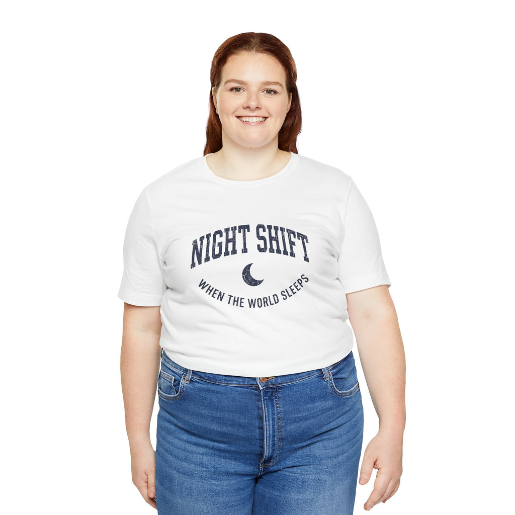 Night Shift When the World Sleeps | Varsity Nurse T-Shirt