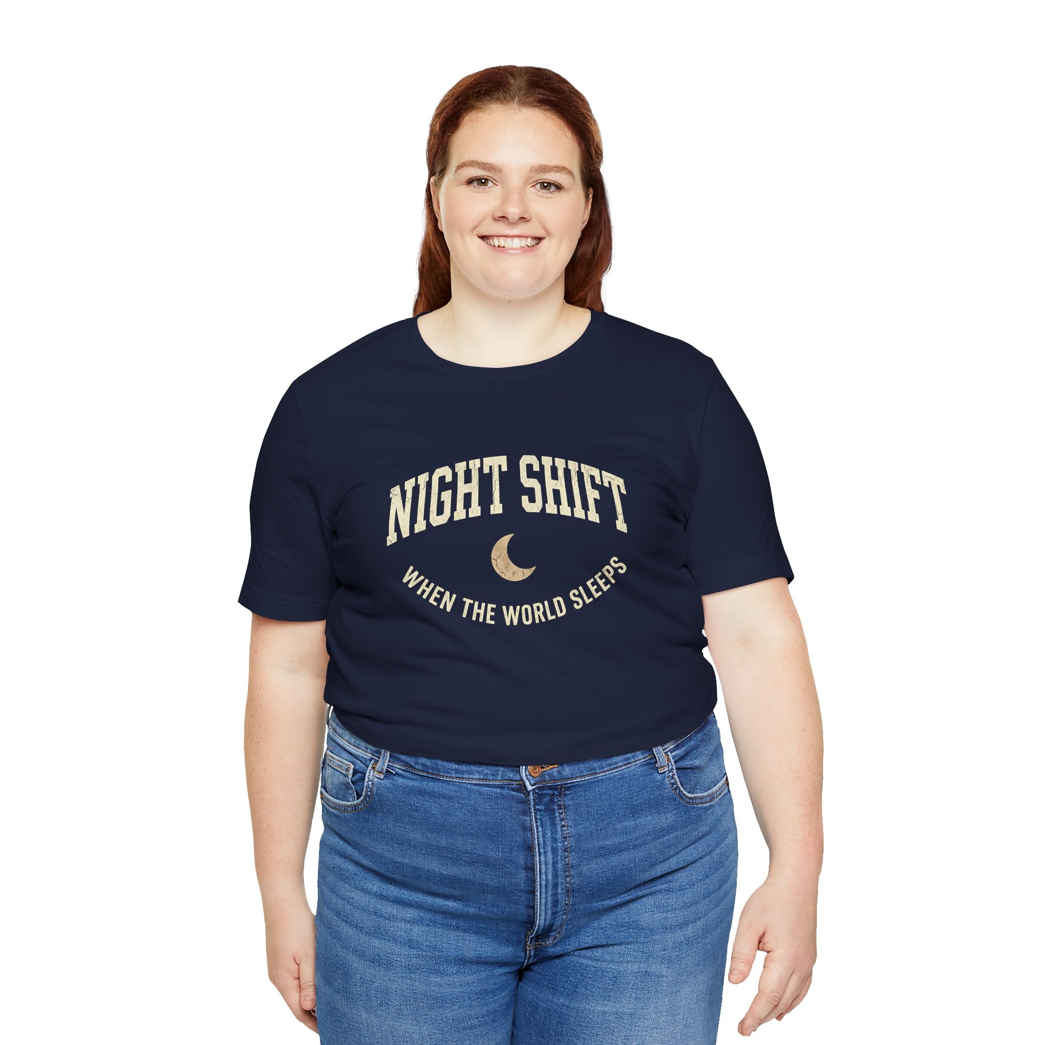 Night Shift When the World Sleeps | Varsity Nurse T-Shirt