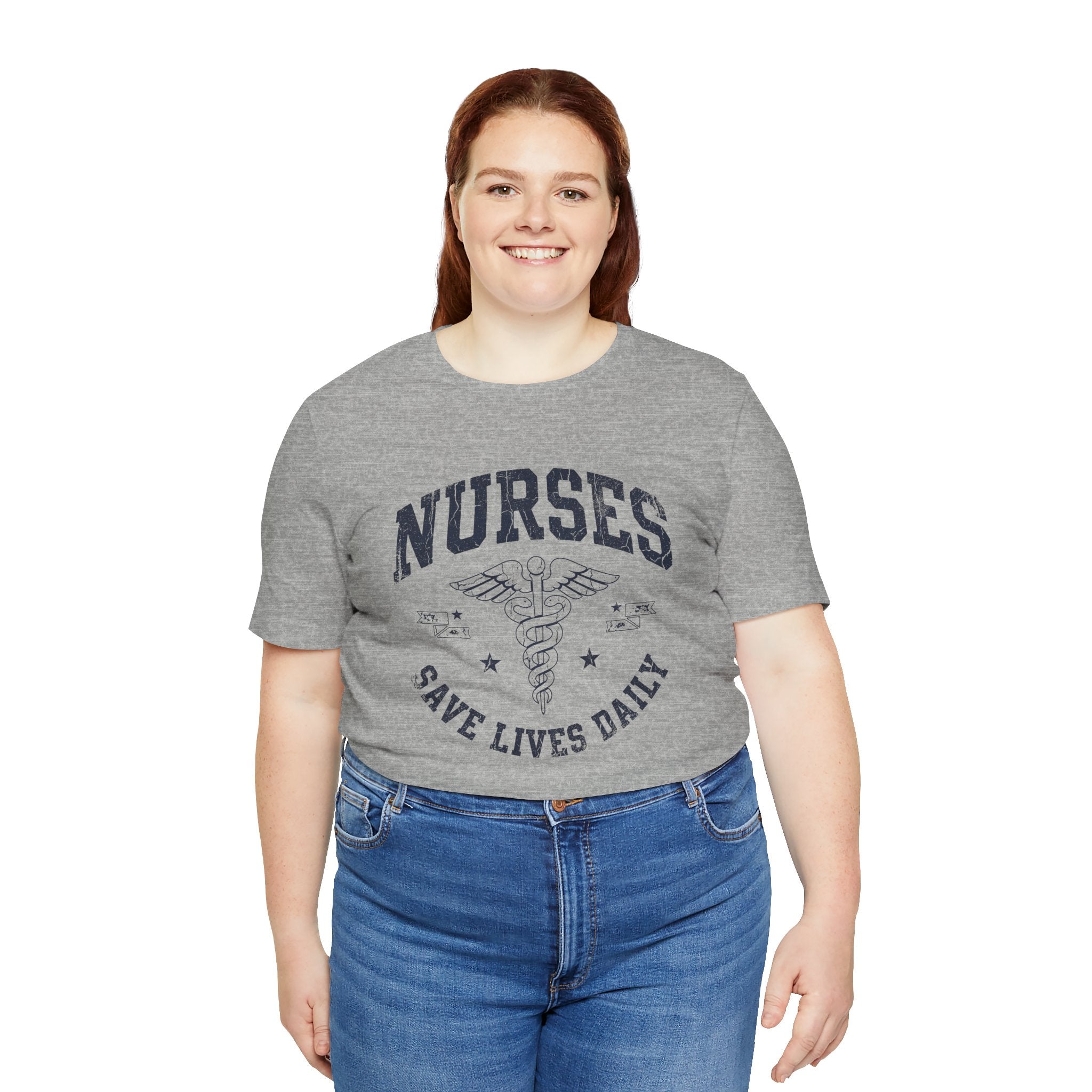 NURSES Save Lives Daily | Vintage Varsity Nurse T-Shirt