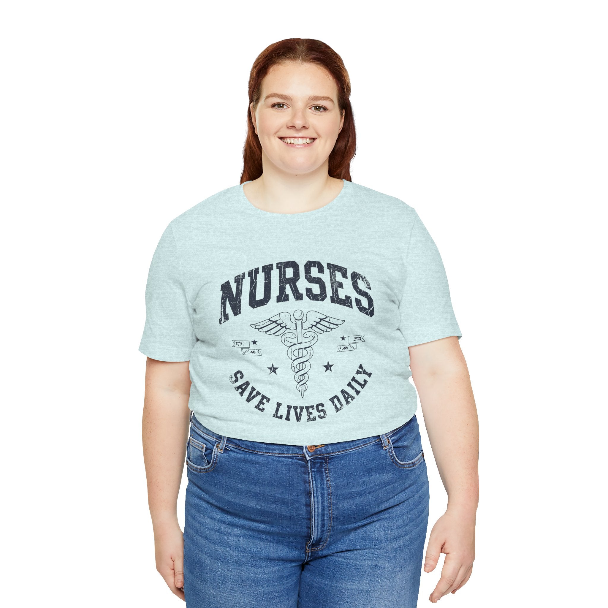 NURSES Save Lives Daily | Vintage Varsity Nurse T-Shirt