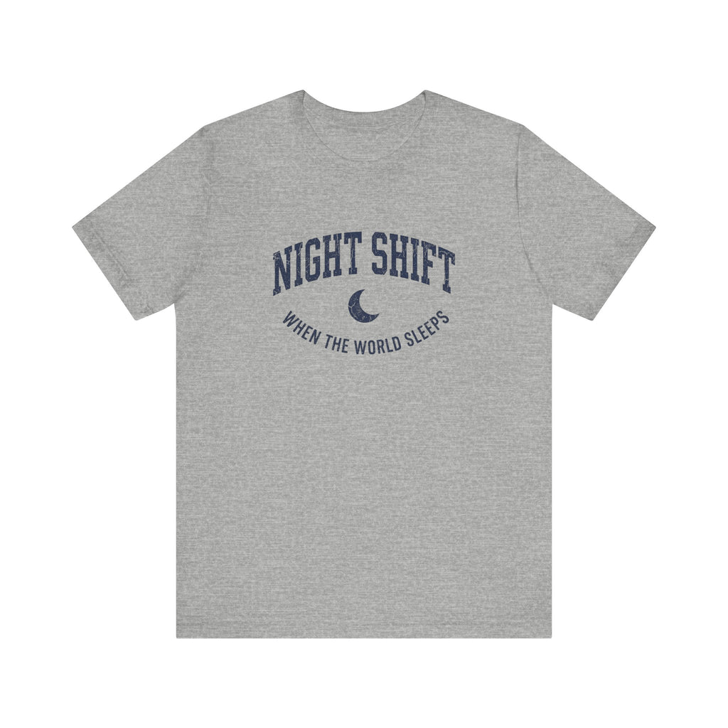 Night Shift When the World Sleeps | Varsity Nurse T-Shirt