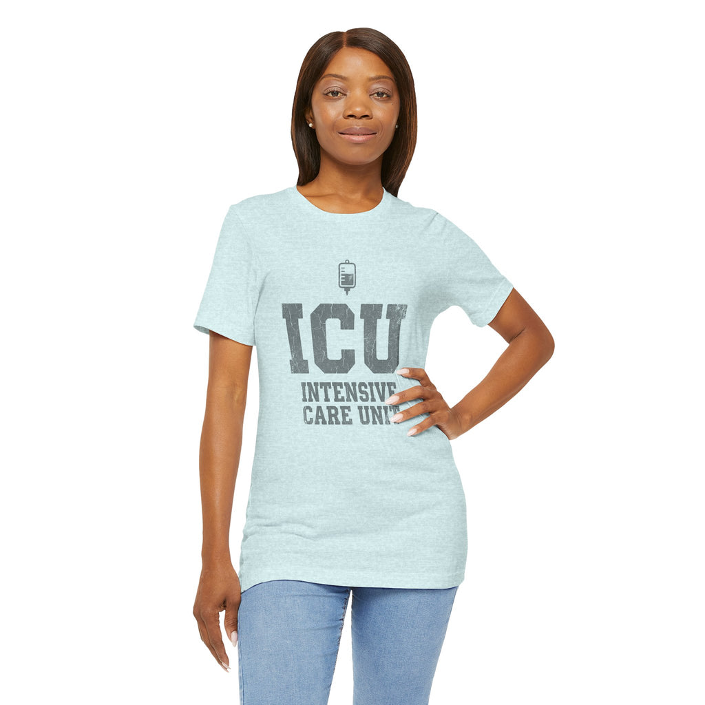 ICU Intensive Care Unit | Varsity Block Nurse T-Shirt