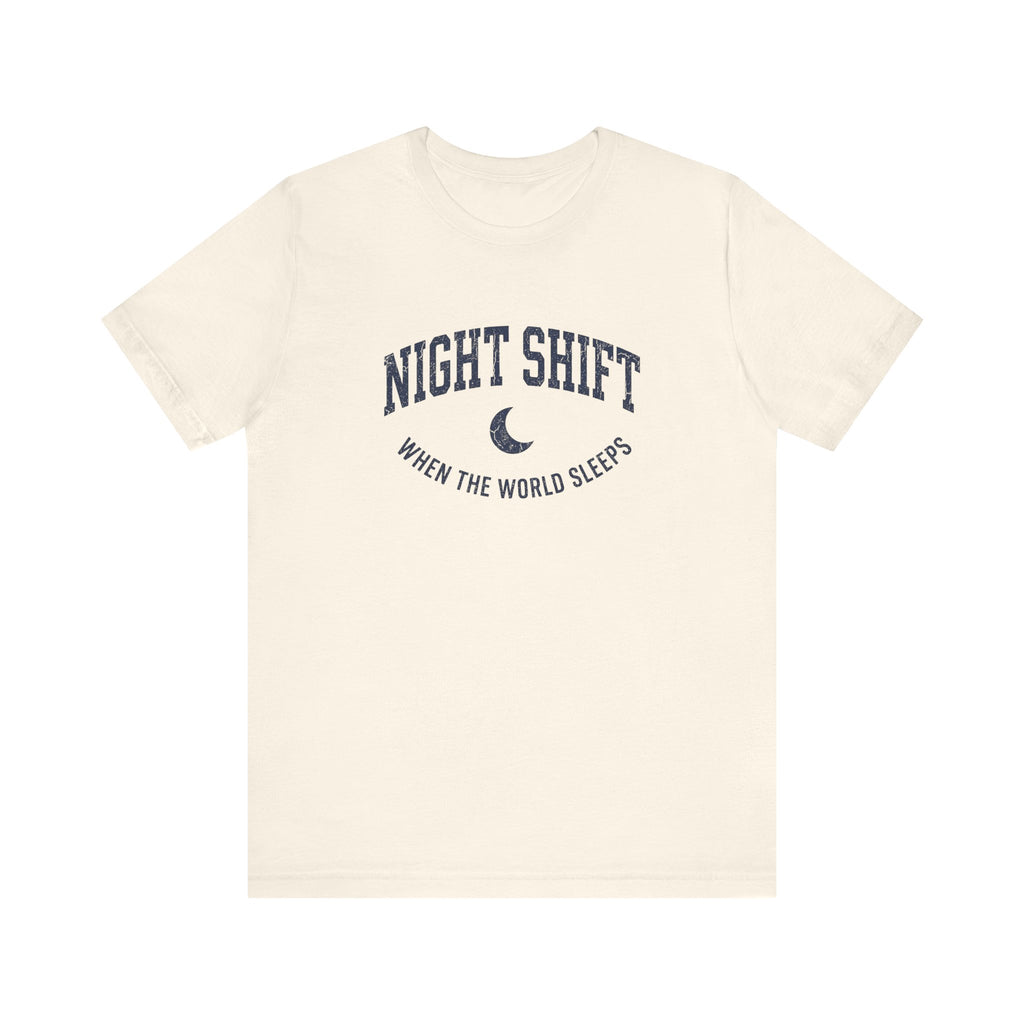 Night Shift When the World Sleeps | Varsity Nurse T-Shirt