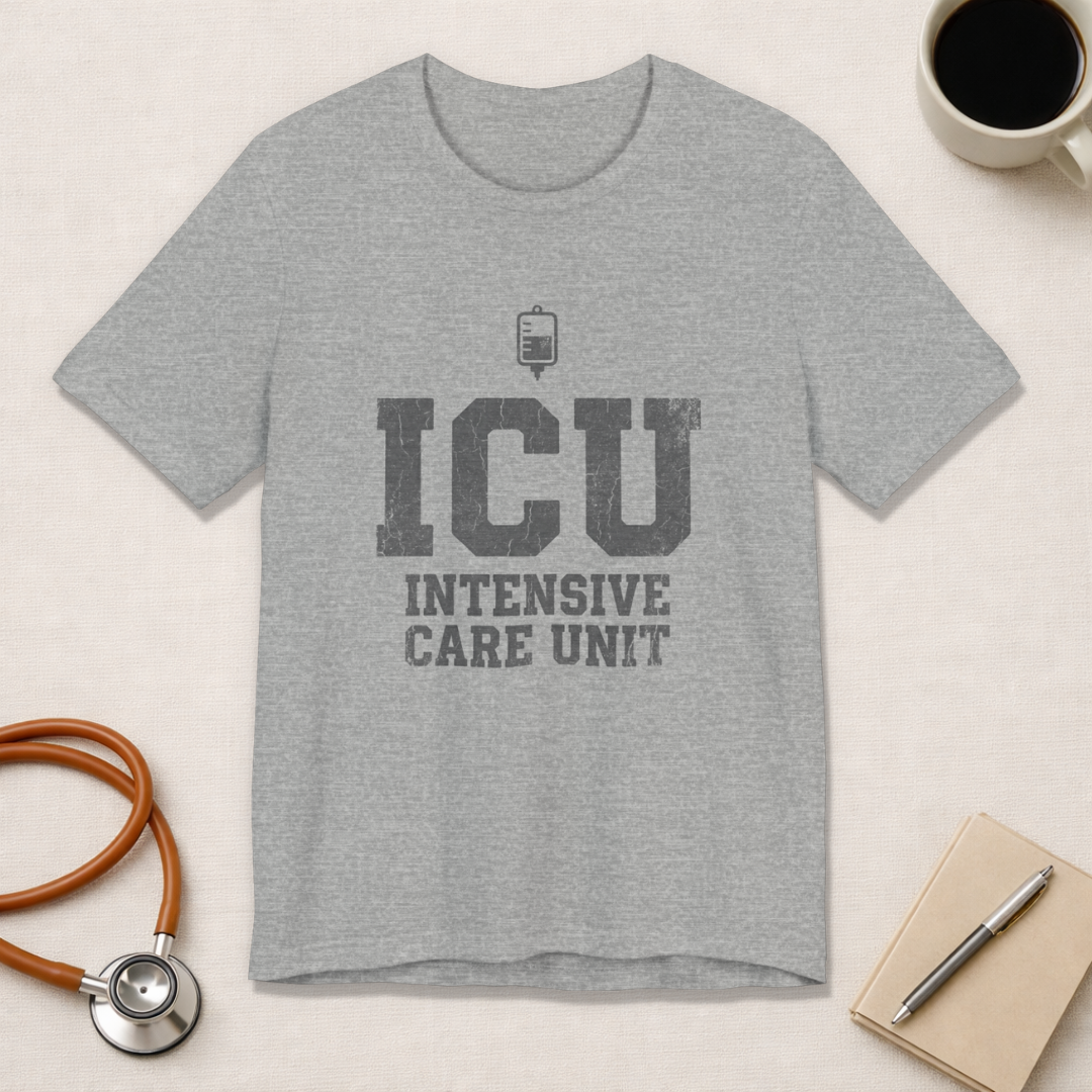 ICU Intensive Care Unit | Varsity Block Nurse T-Shirt