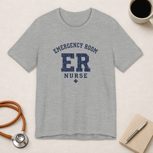 ER Emergency Room Nurse | Varsity Arc T-Shirt