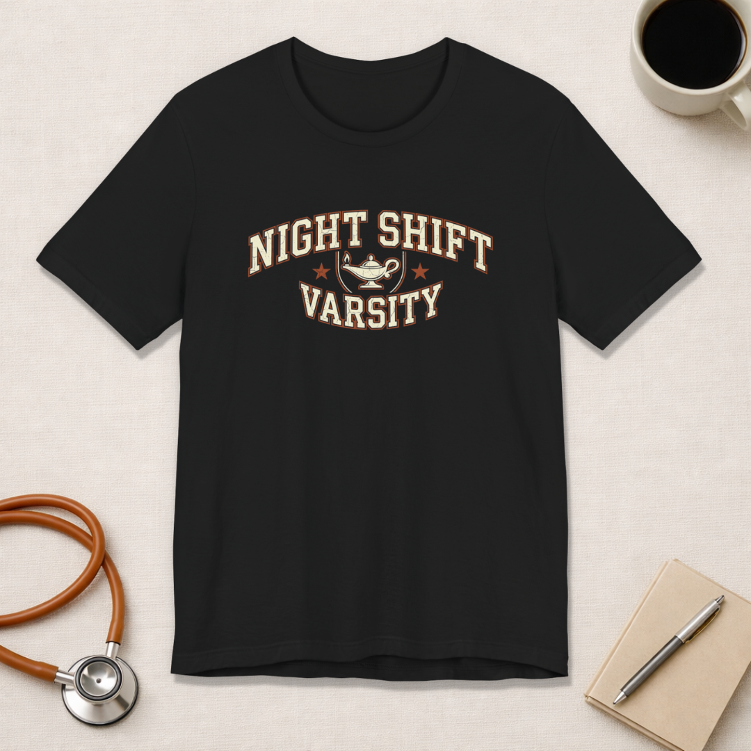 Night Shift Varsity | Vintage Varsity Nurse T-Shirt
