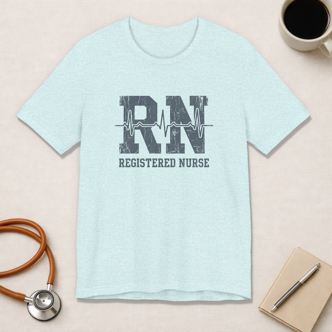RN Registered Nurse | Varsity Heartbeat T-Shirt