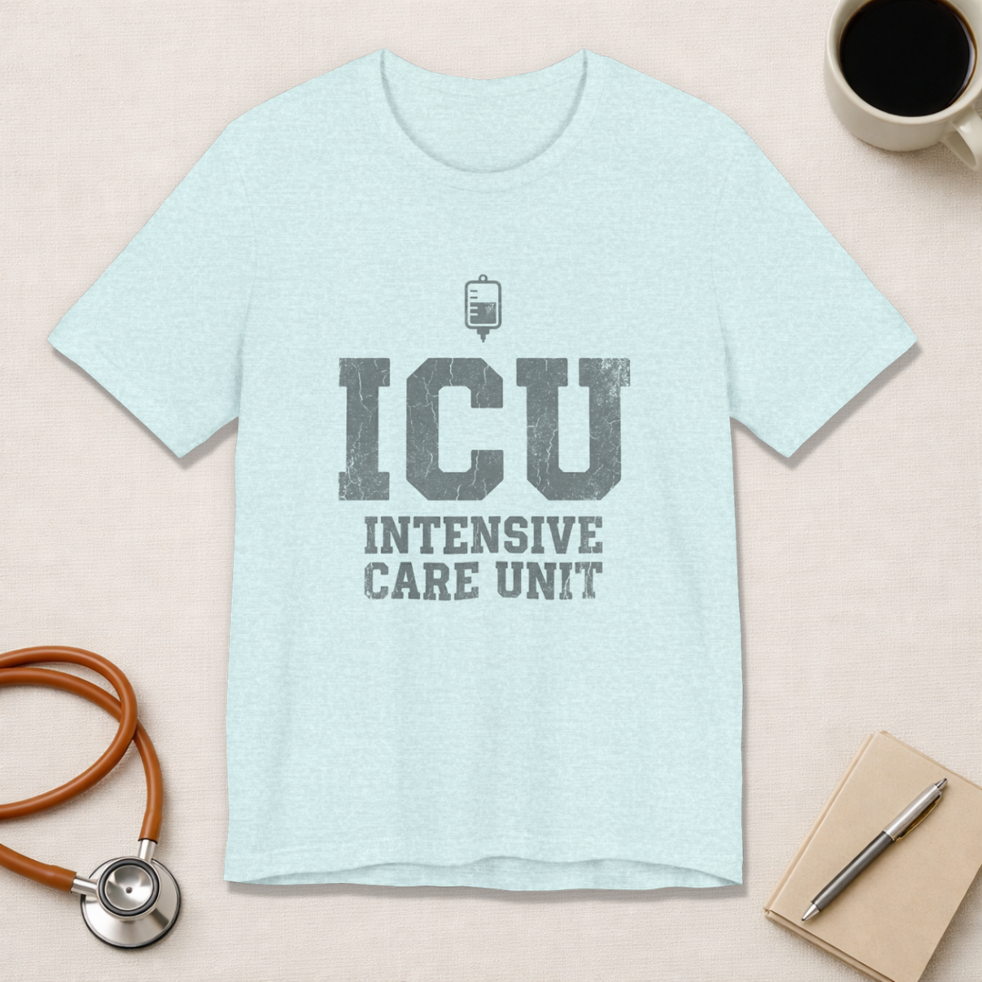 ICU Intensive Care Unit | Varsity Block Nurse T-Shirt