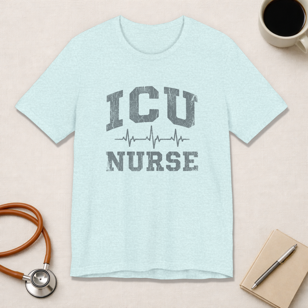 ICU Nurse | Varsity Heartbeat T-Shirt