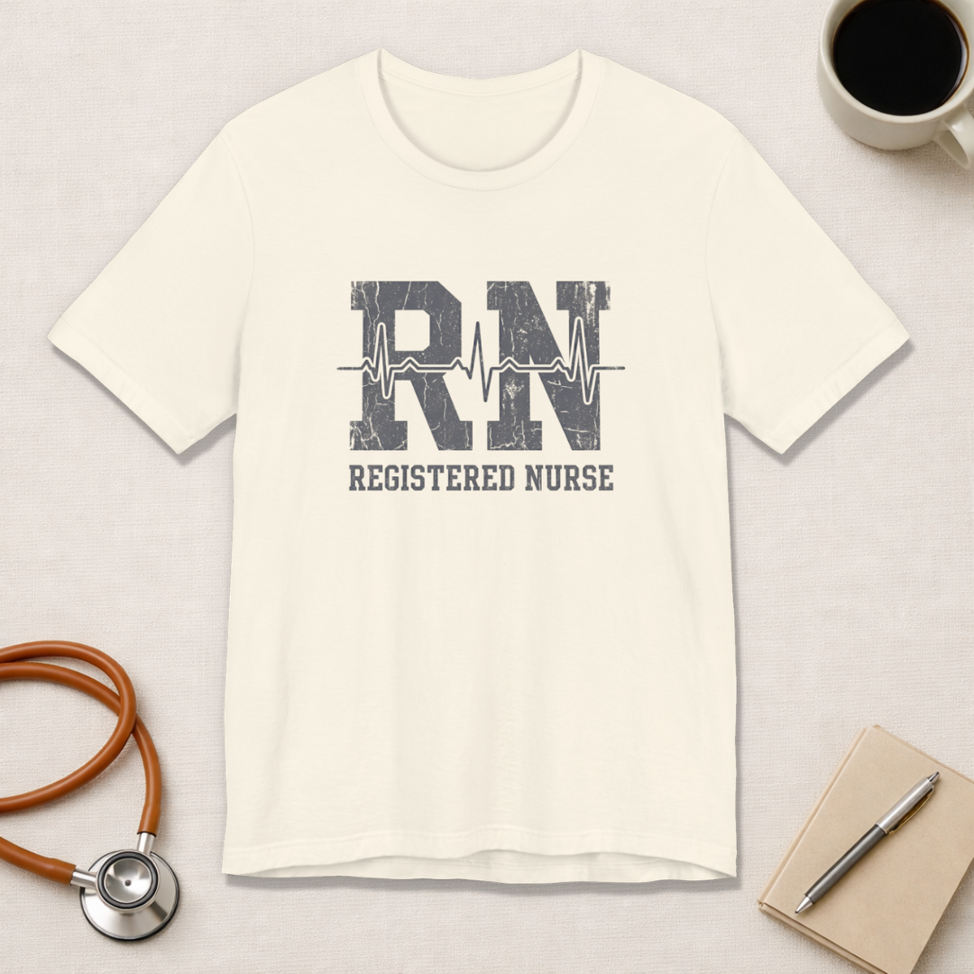 RN Registered Nurse | Varsity Heartbeat T-Shirt