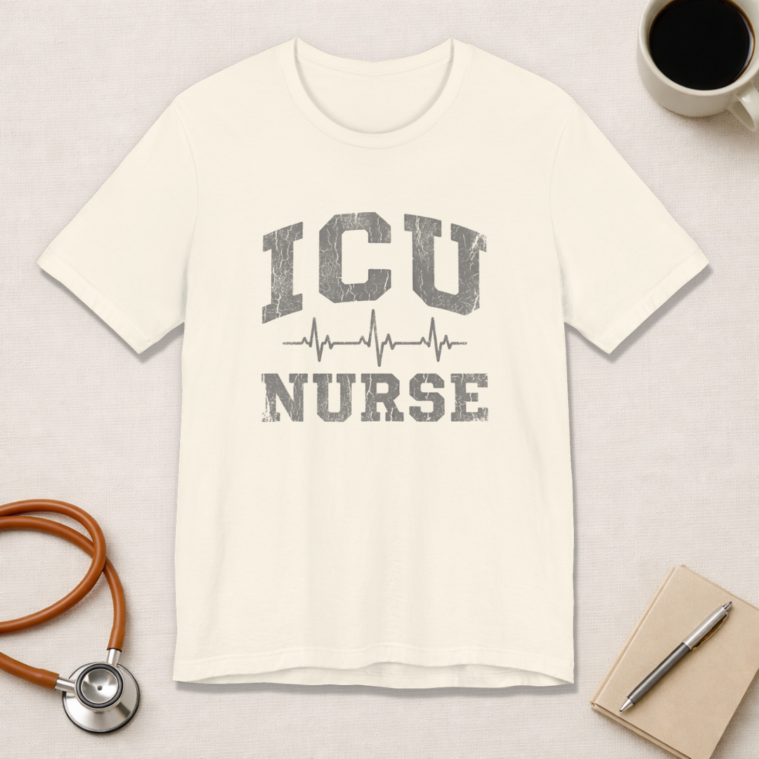ICU Nurse | Varsity Heartbeat T-Shirt