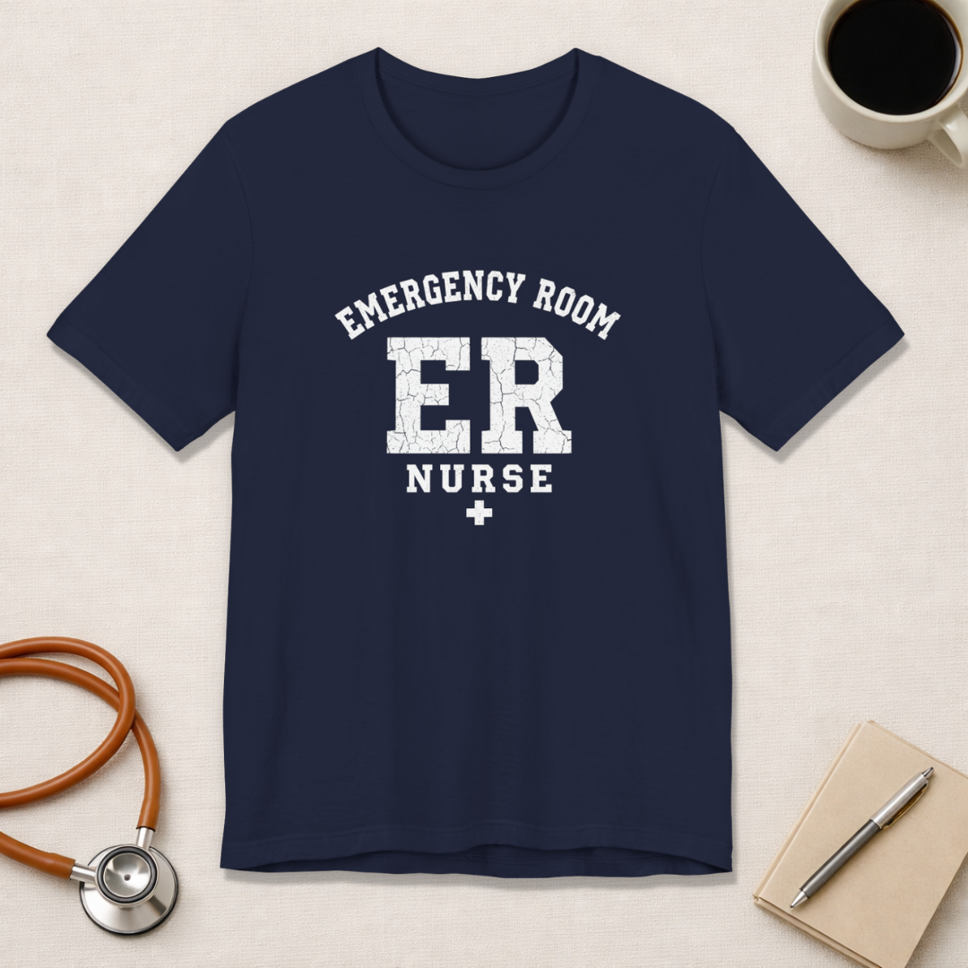 ER Emergency Room Nurse | Varsity Arc T-Shirt
