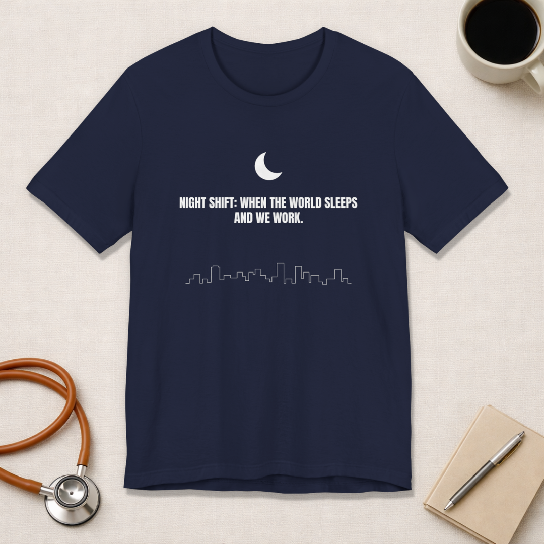 Night Shift: When the World Sleeps and We Work | Nurse T-Shirt