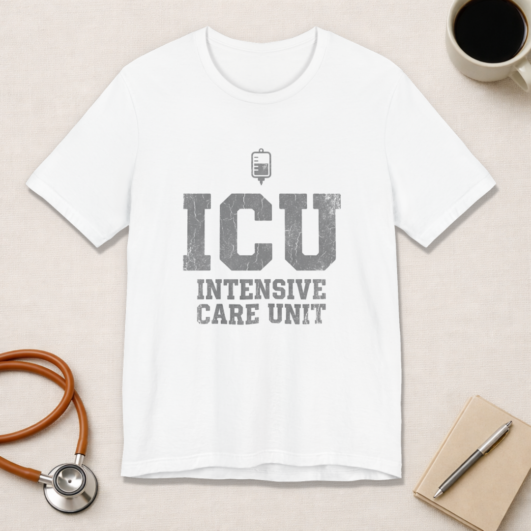 ICU Intensive Care Unit | Varsity Block Nurse T-Shirt