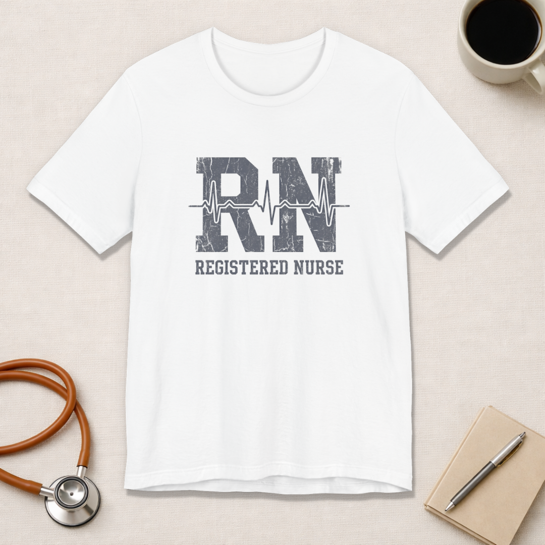 RN Registered Nurse | Varsity Heartbeat T-Shirt